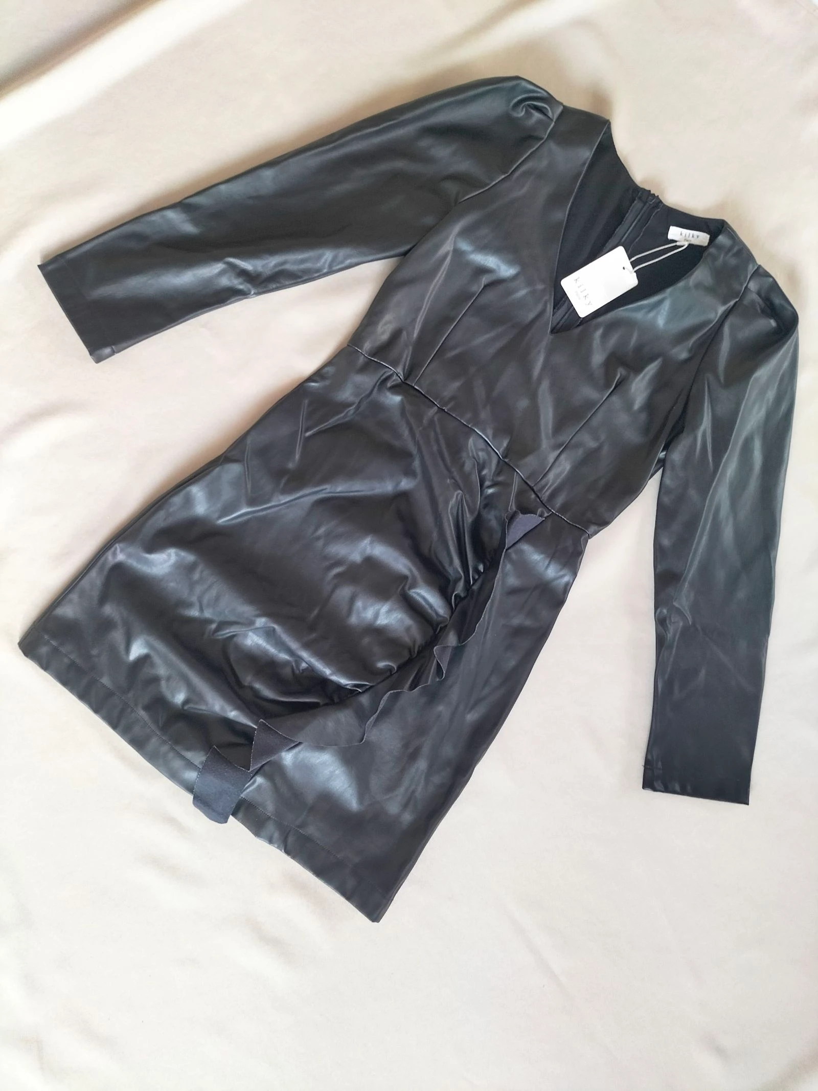 Black Faux Leather Dress S/M | Kilky | New – photo 3